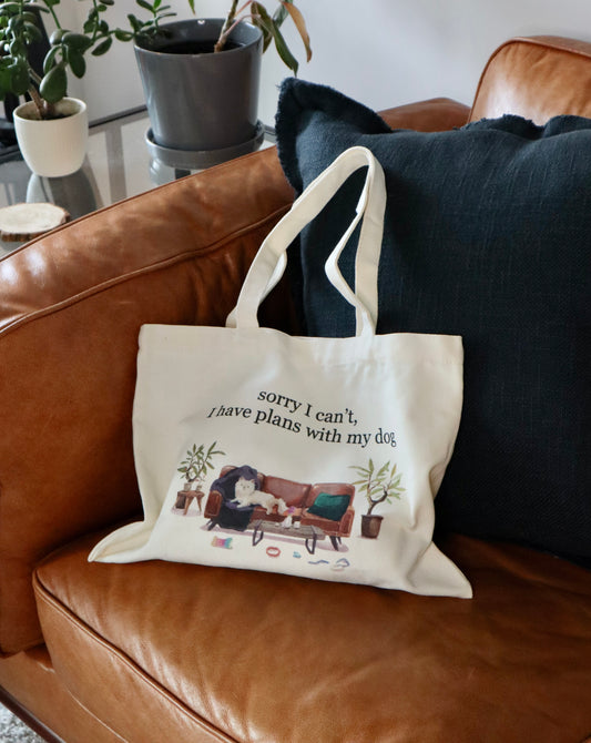 «Sorry I can’t, I have plans with my dog» Sac fourre-tout